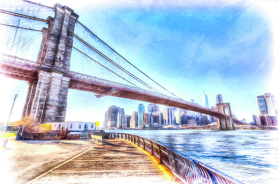Brooklyn Bridge New York Art #1 Photograph by David Pyatt