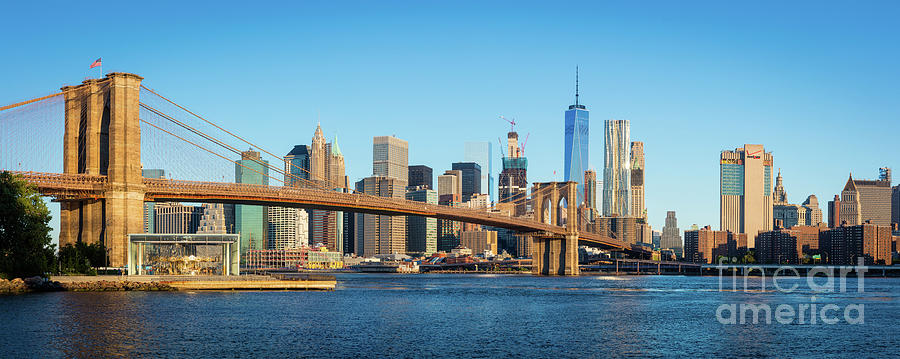 New York City Photograph - Brooklyn Bridge Panorama #1 by Inge Johnsson