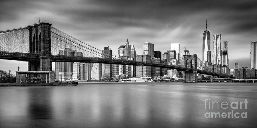 Brooklyn Bridge Nyc Photograph - Brooklyn Bridge Panorama #2 by John Farnan