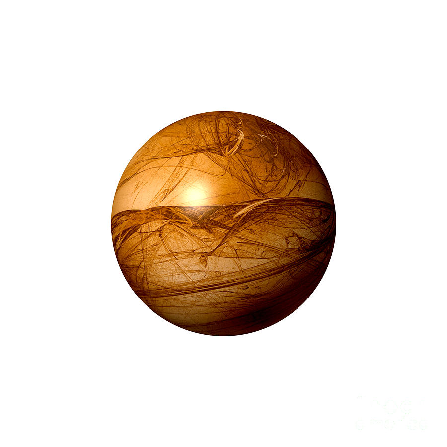 Brown Abstract Globe #1 Digital Art by Henrik Lehnerer