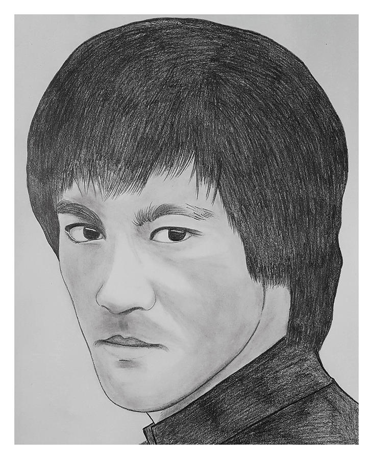 Bruce Lee Realistic Pencil Sketch Drawing by Sketches In