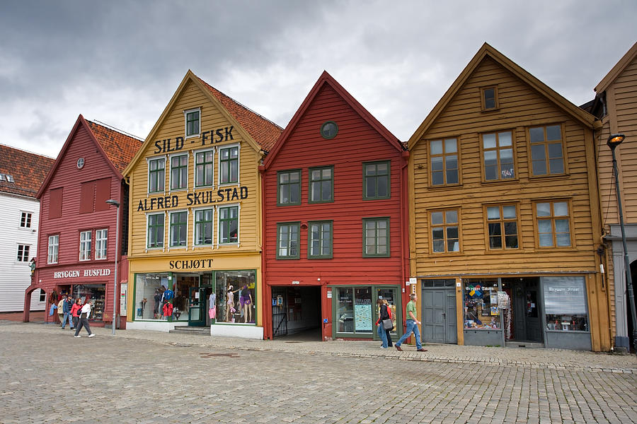 Bryggen Waterfront Old Timber Houses #2 Photograph by Aivar Mikko