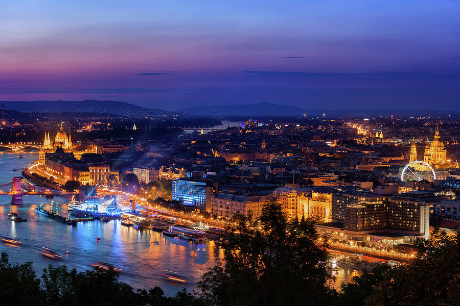 Budapest City At Twilight #1 Photograph by Artur Bogacki