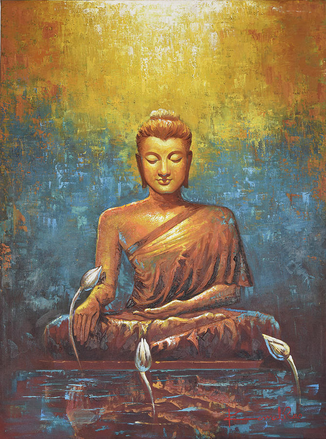 Buddha Reflection Painting By Kamal Rao   1 Buddha Reflection Kamal Rao 