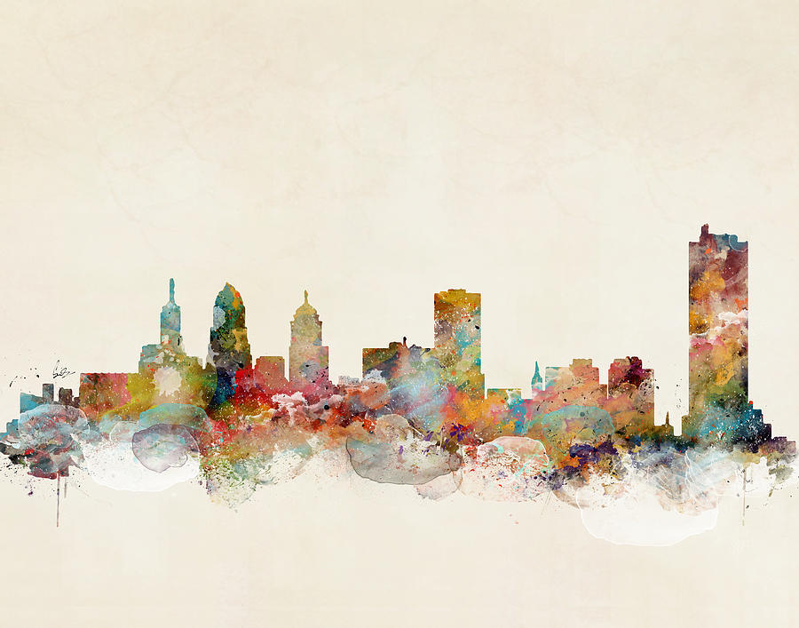 Skyline Painting - Buffalo City New York by Bri Buckley