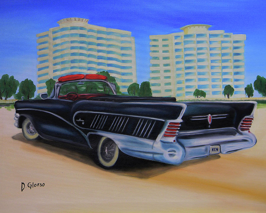 Buick On The Beach #1 Painting by Dean Glorso