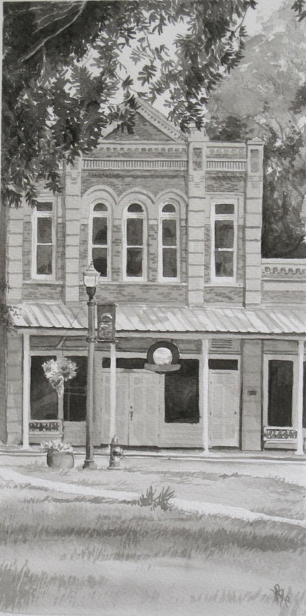 Architecture Painting - Building on the Square #1 by Karen Boudreaux