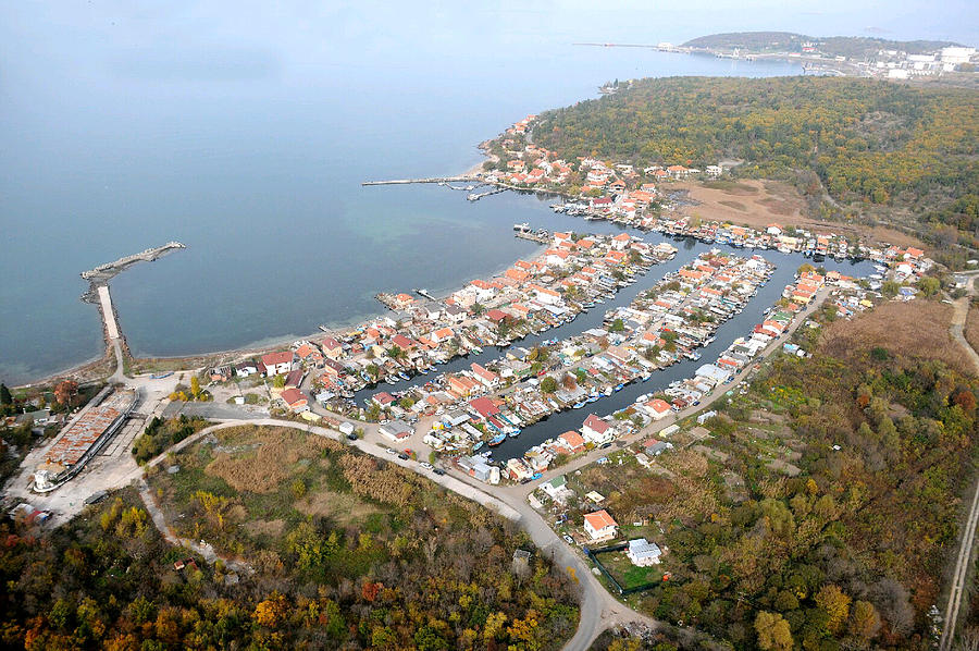  An aerial view of Chengene Skele Bay in Bulgaria, where a large number of glass artifacts have been discovered.