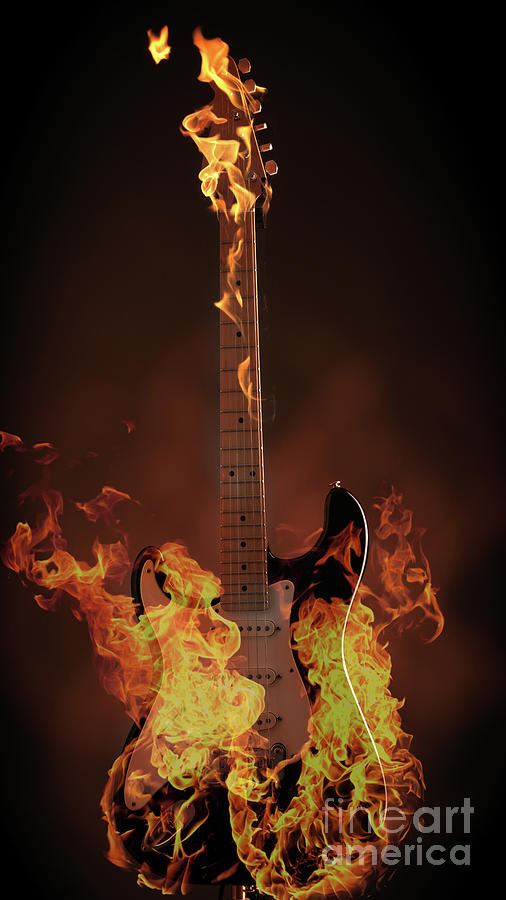 Burning guitar #1 Photograph by Andreas Berheide