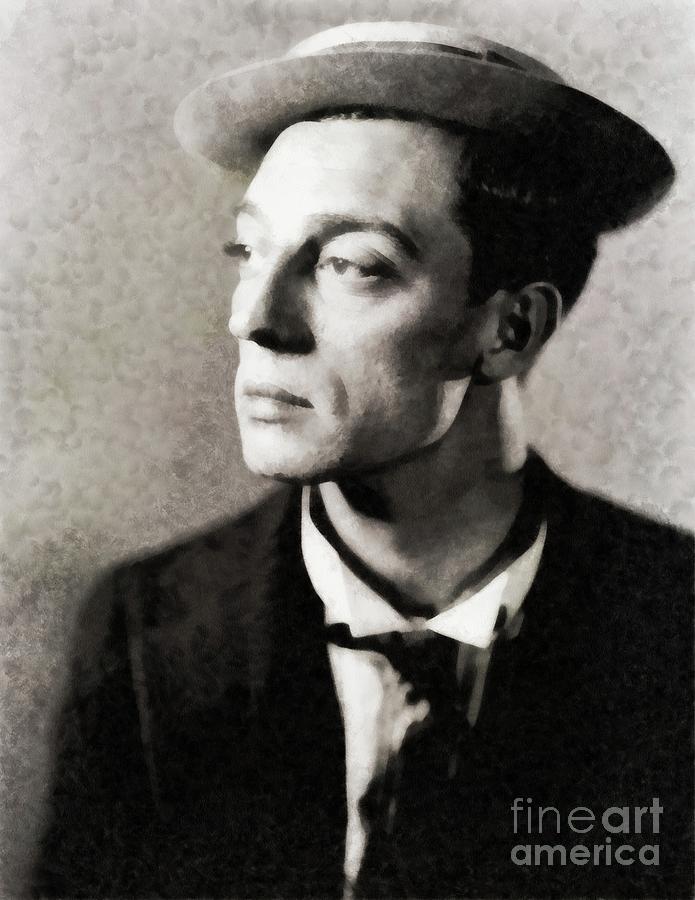 Buster Keaton, Vintage Comedian And Actor By Js Painting
