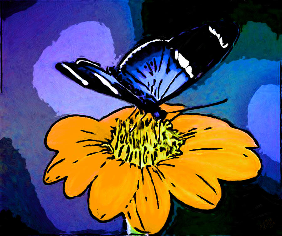 Butterfly and Flower Watercolor #1 Painting by Bruce Nutting