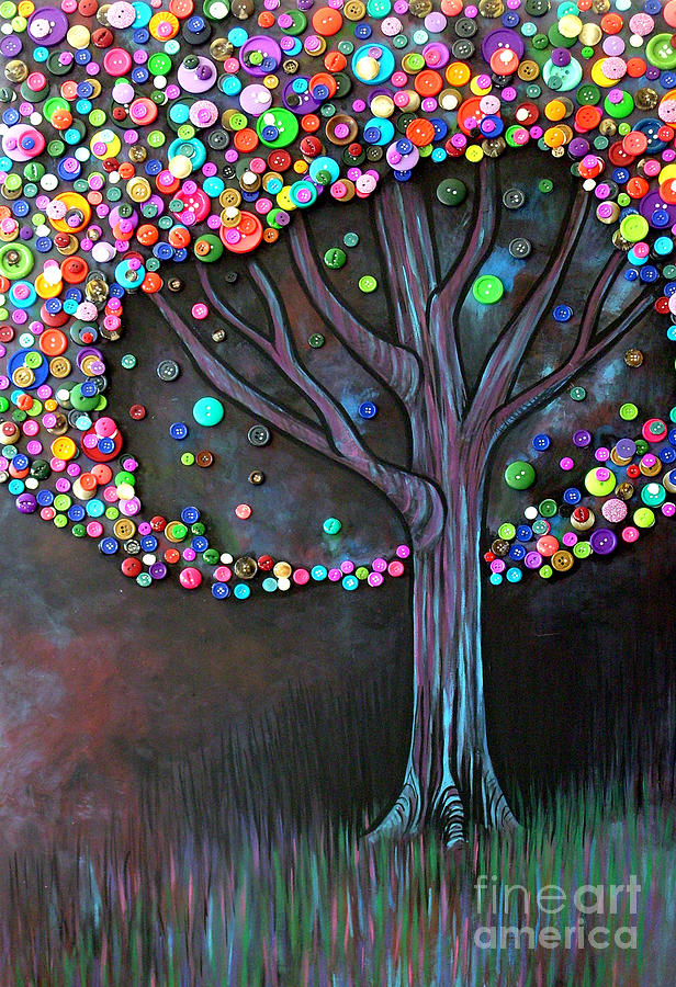 Button tree 0006 Painting by Monica Furlow