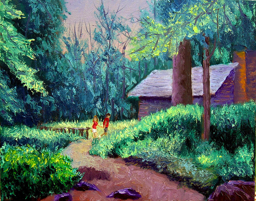Log Cabin Painting - Cabin In Woods #1 by Stan Hamilton