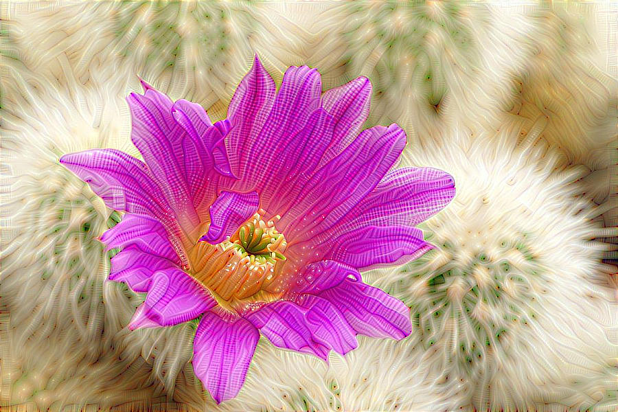 Abstract Photograph - Cactus Flower #1 by Bill Morgenstern