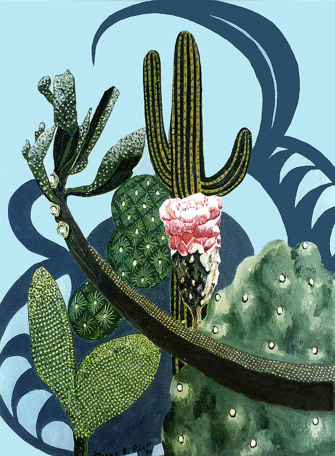Cactus flower #1 Painting by Meena Bhatt