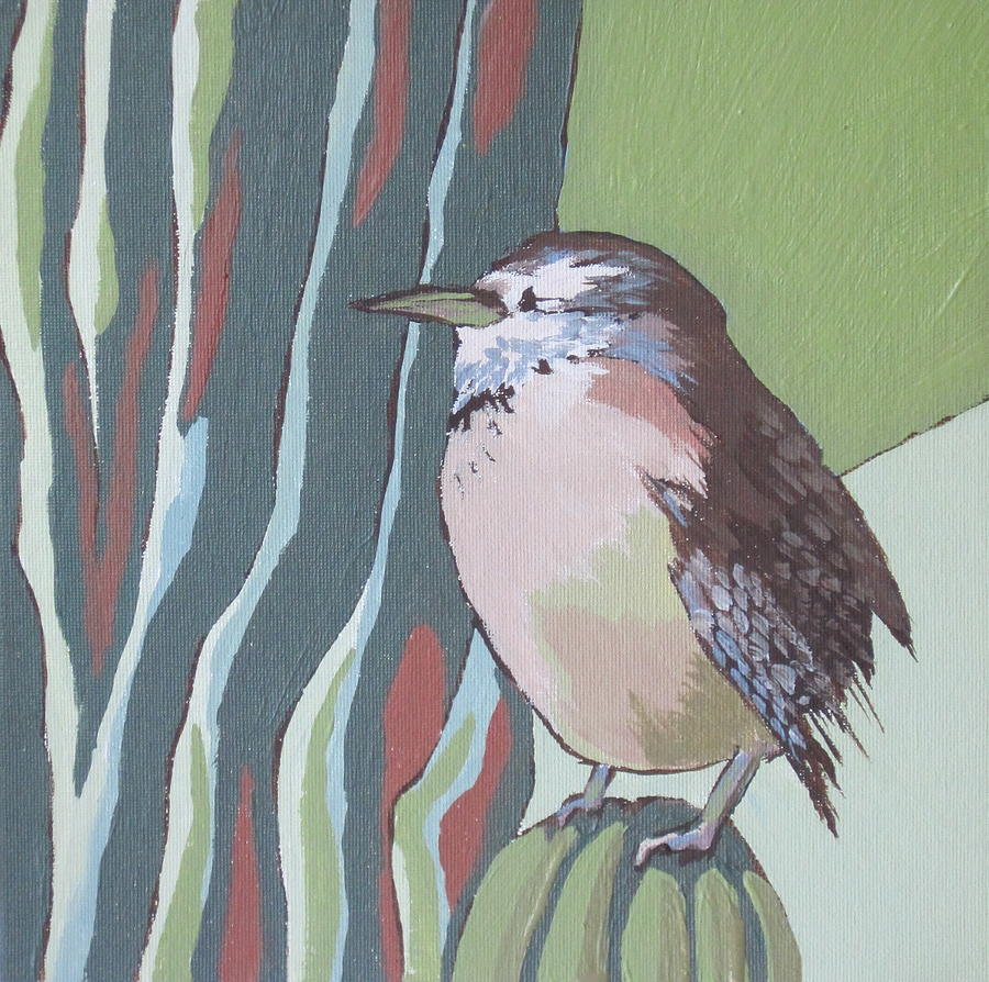 Cactus Wren #1 Painting by Sandy Tracey