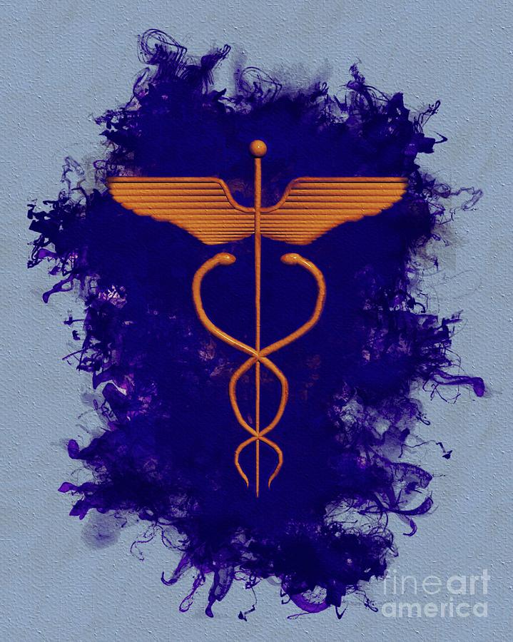 Magic Painting - Caduceus - Symbols of the Occult #1 by Esoterica Art Agency