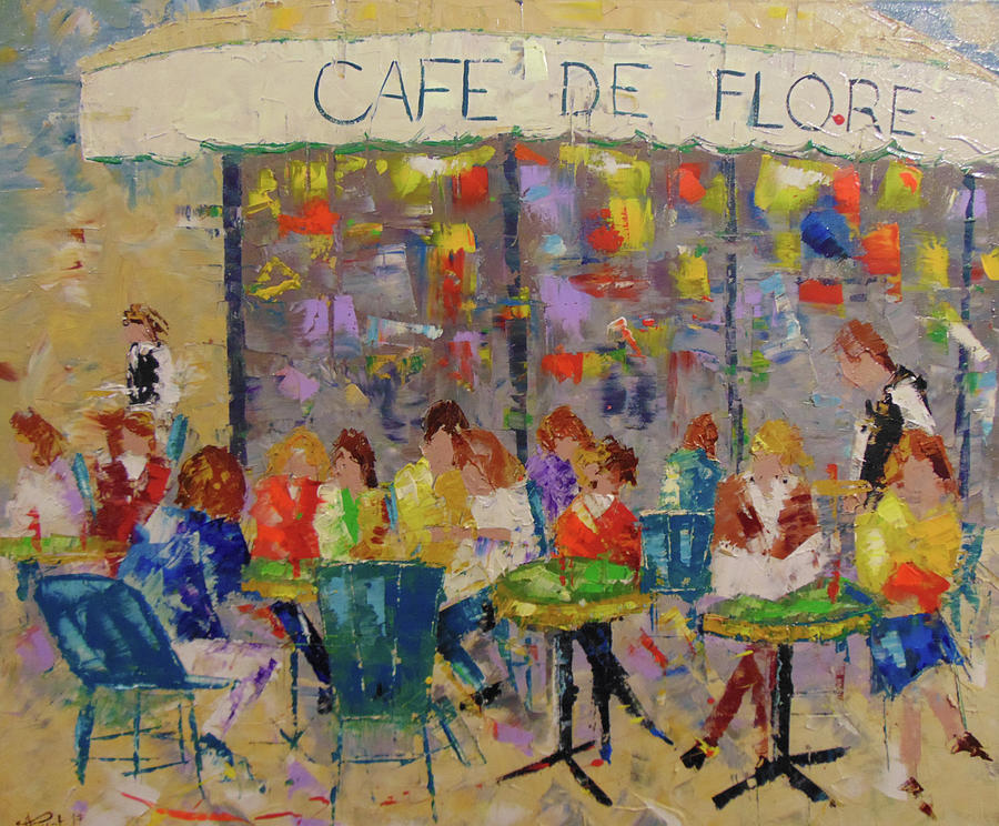 Cafe de flore #1 Painting by Frederic Payet