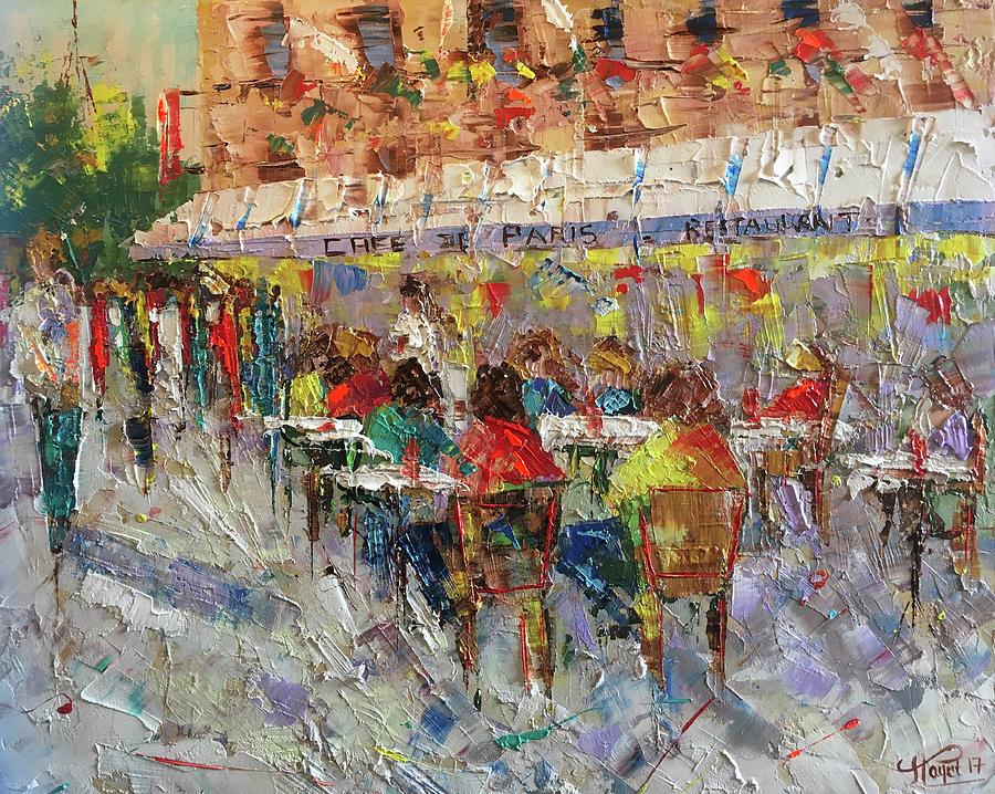 Cafe de Paris France #2 Painting by Frederic Payet