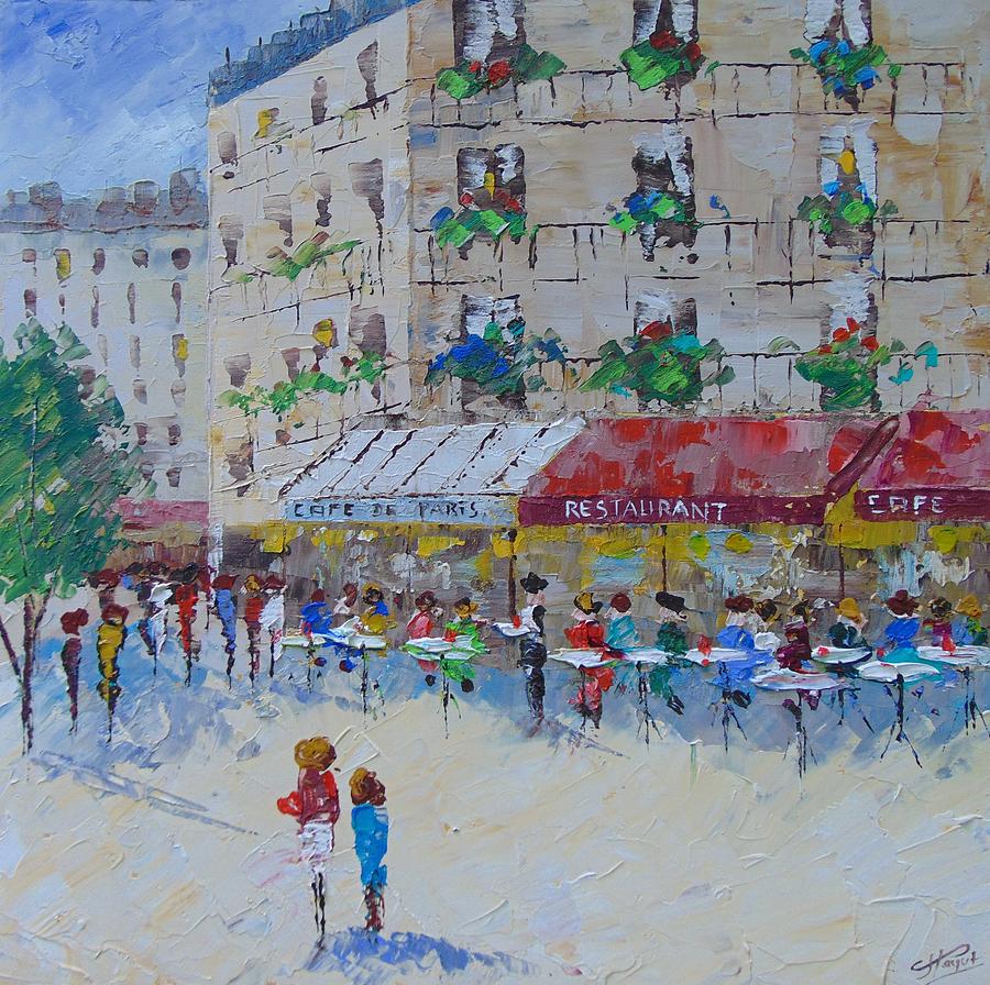 Cafe de Paris #1 Painting by Frederic Payet