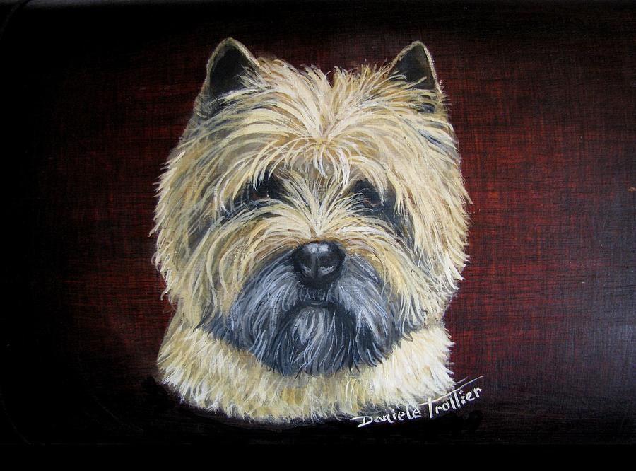 Wildlife Painting - Cairn Terrier love #2 by Daniele Trottier