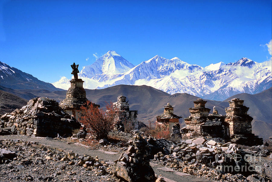 Cairns and Rock Piles in the Mountains, Himalayas #1 Photograph by Wernher Krutein