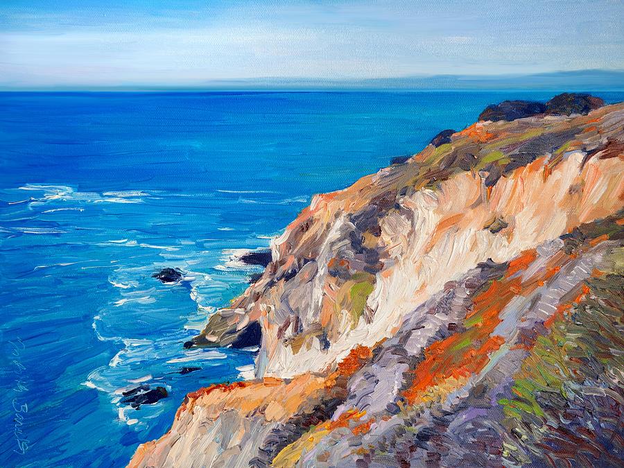 California Coastline Ridges Painting by Judith Barath