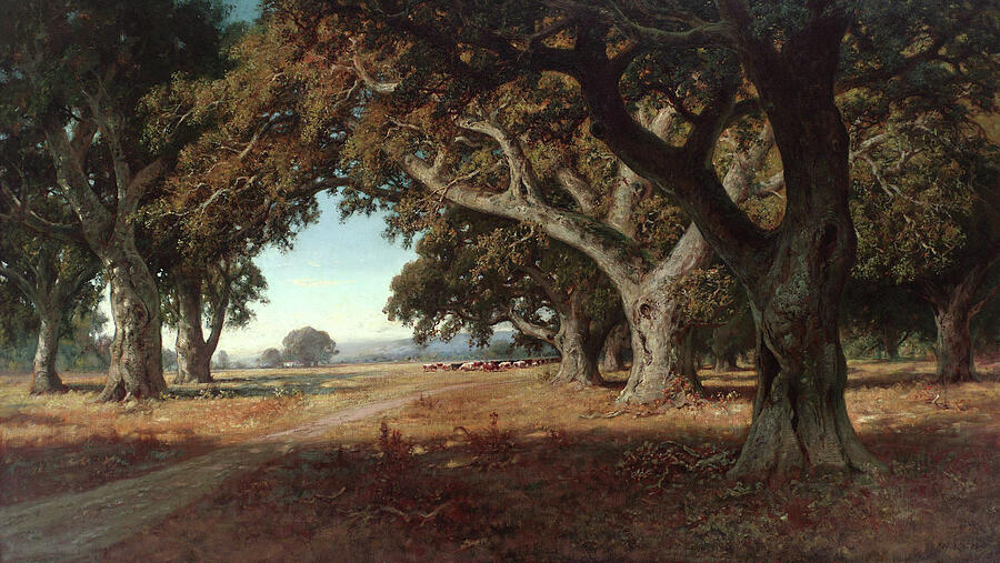 California Ranch, from 1908 Painting by William Keith