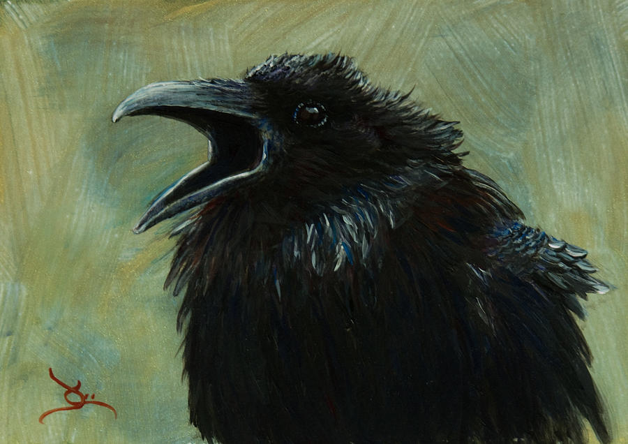 Call of the Raven #1 Painting by Dee Carpenter