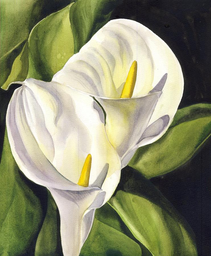 Calla lily #2 Painting by Alfred Ng