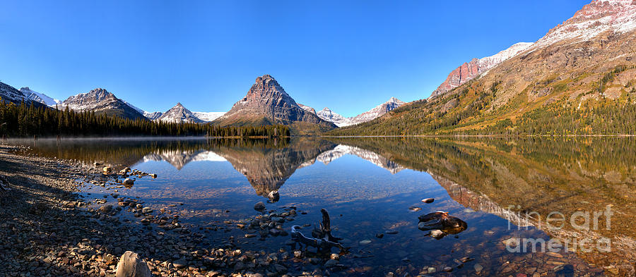 Calm Two Medicine Lake Waters Panorama Photograph by Adam Jewell