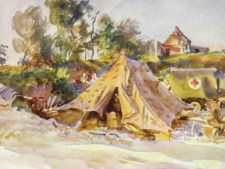 John Singer Sargent Painting - Camp with Ambulance #2 by Celestial Images