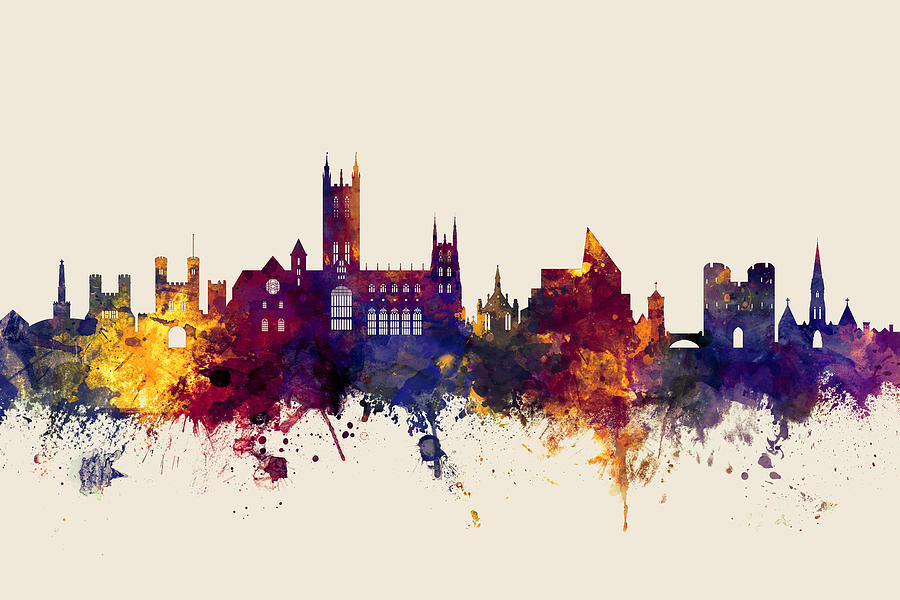 City Digital Art - Canterbury England Skyline #1 by Michael Tompsett