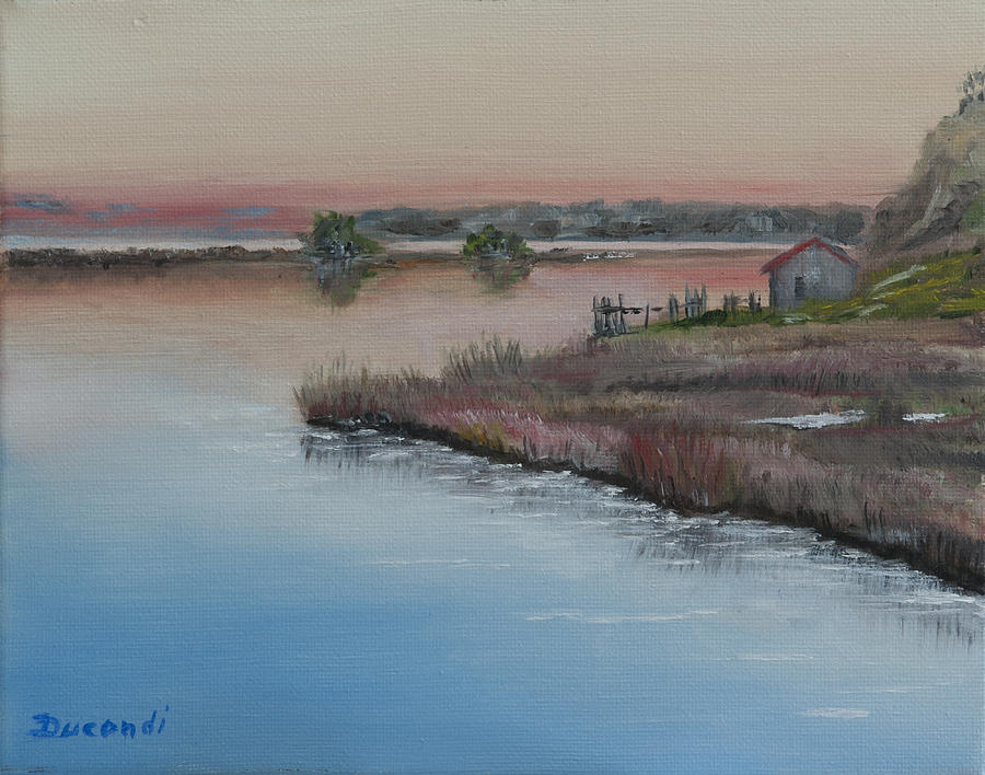 Cape Cod Sunset - Oil on canvas Mixed Media by Jean-Pierre Ducondi