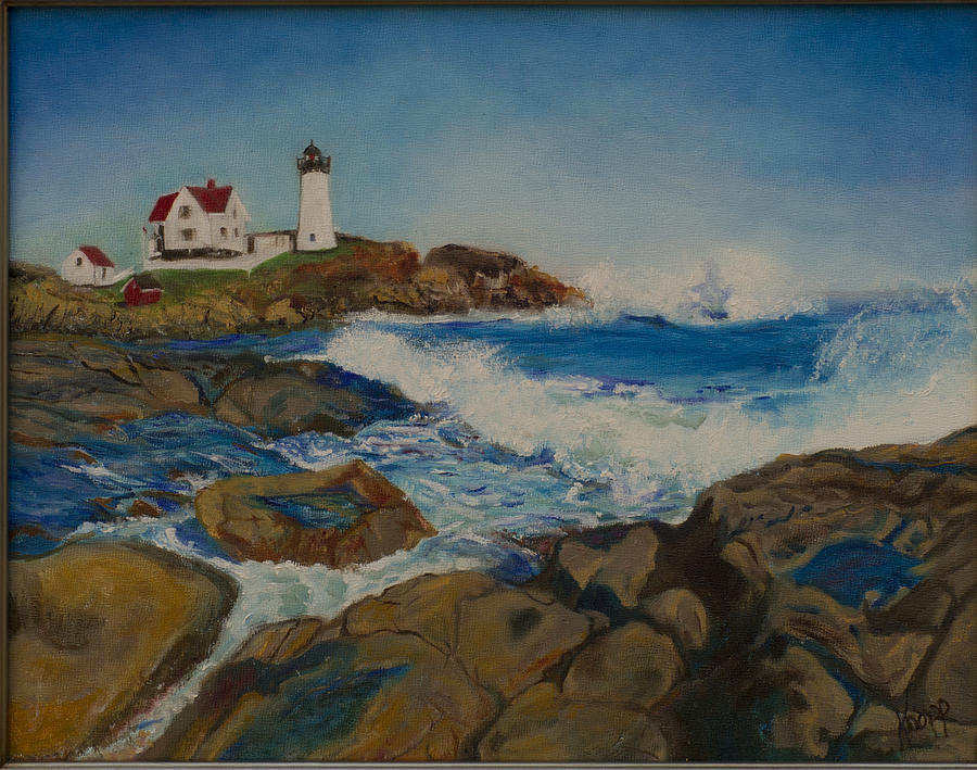 Cape Neddick Painting by Kathy Knopp