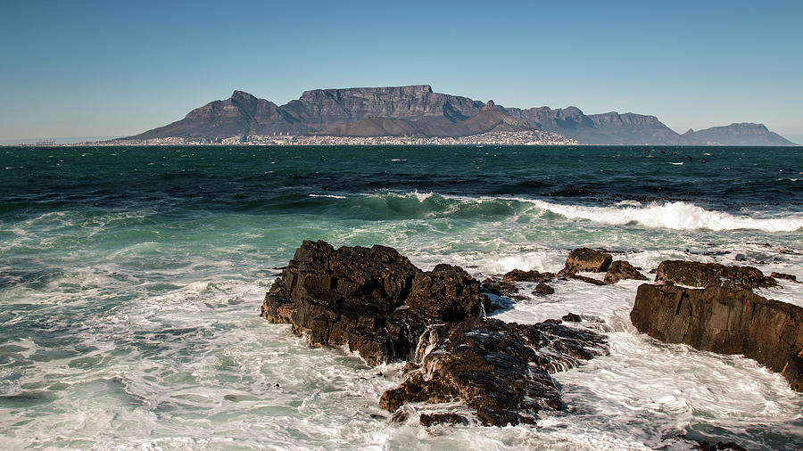 Seascape Photograph - Cape Town from Robben island #1 by Claudio Maioli