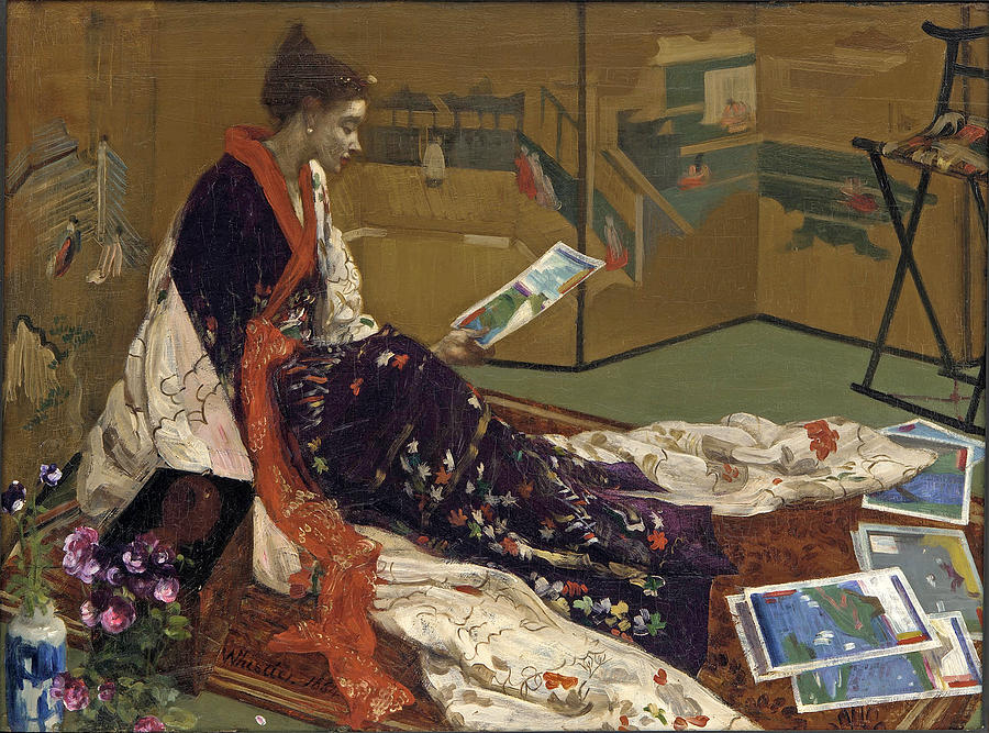Caprice in Purple and Gold. The Golden Screen #2 Painting by James Abbott McNeill Whistler