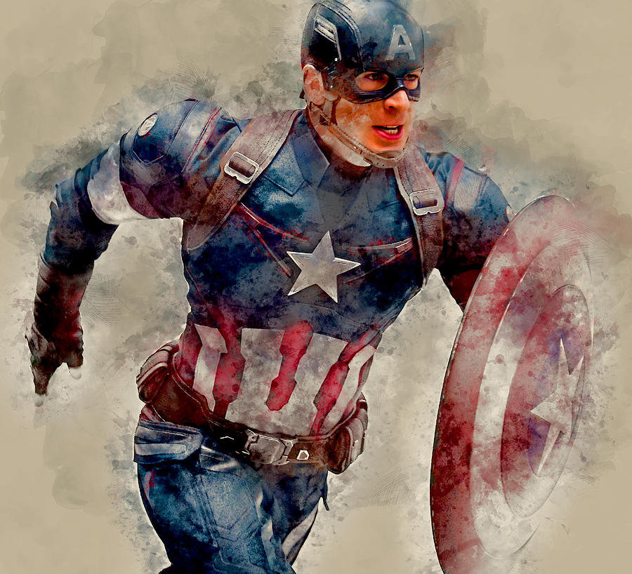 Captain America #6 Mixed Media by Marvin Blaine