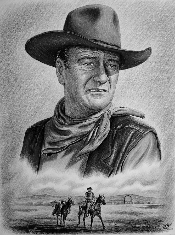 John Wayne Drawing - Captured  by Andrew Read