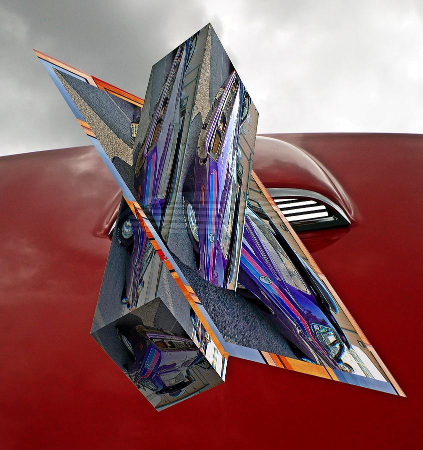 Car hood reflection as art #1 Digital Art by Karl Rose