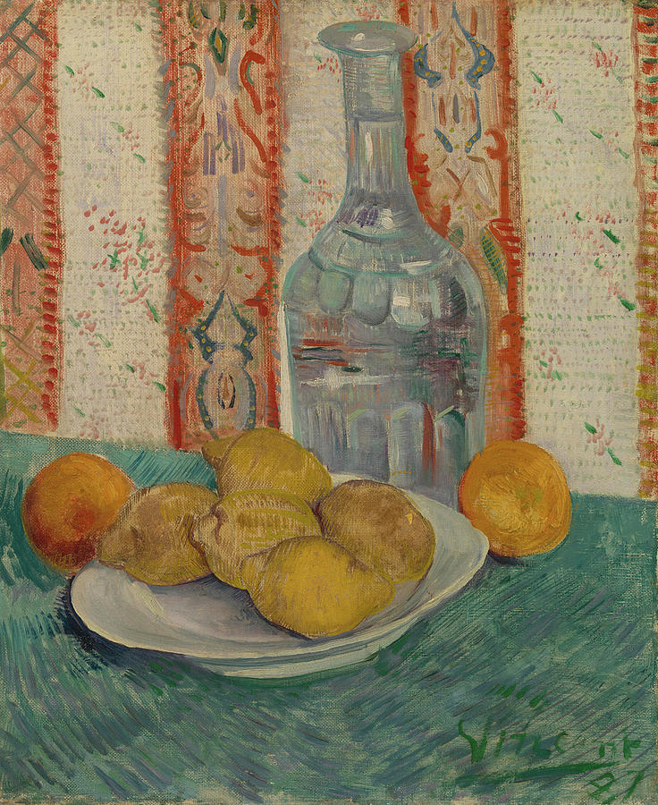 Vincent Van Gogh Painting - Carafe And Dish With Citrus Fruit by Vincent van Gogh Vincent Van Gogh Painting - Carafe And Dish With Citrus Fruit by Vincent van Gogh