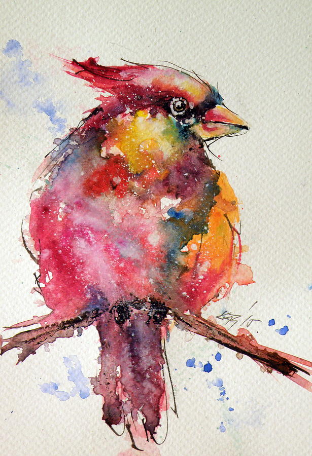 Cardinal bird #6 Painting by Kovacs Anna Brigitta
