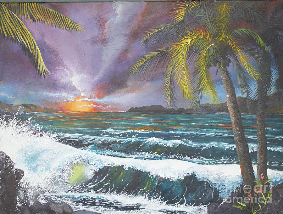 Caribbean Sunset Painting by Gary 'TAS' Thomas
