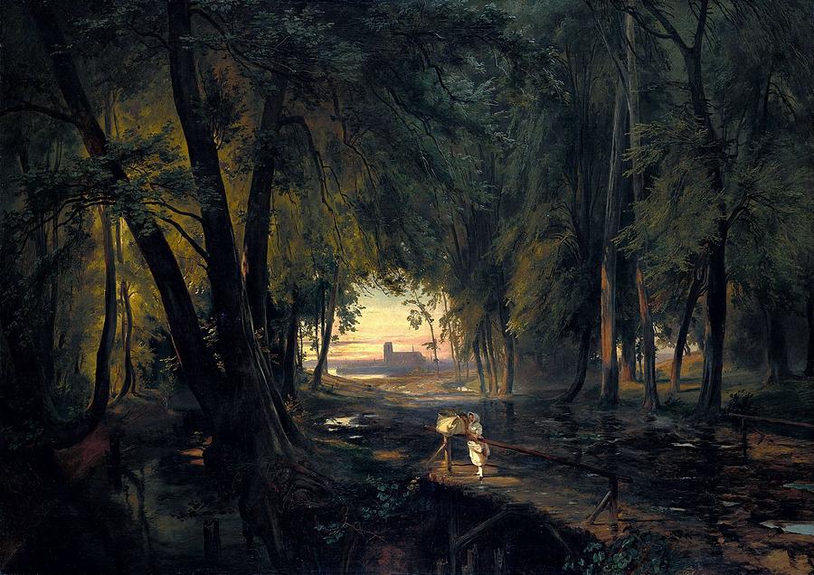 Carl Blechen - Forest At Spandau Painting