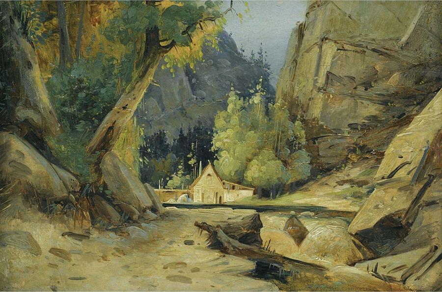 Carl Blechen, Mill In A Valley Painting