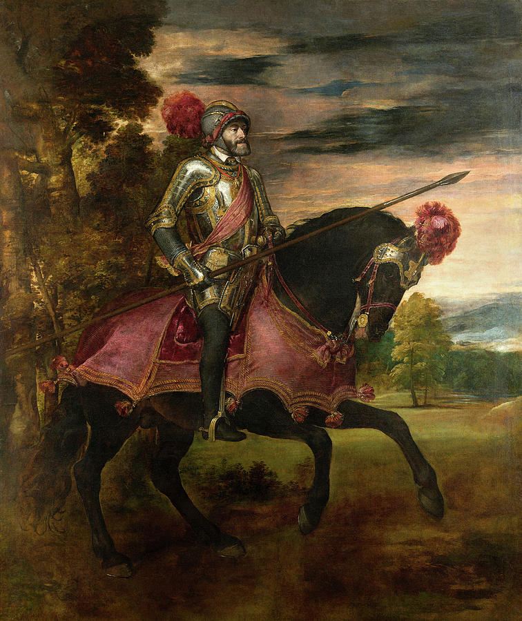 Titian Painting - Carlos V at the Battle of Muhlberg #1 by Titian