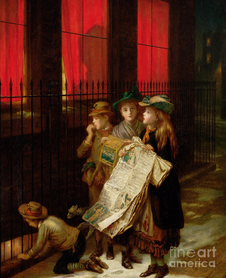 Carol Singers, 1889 by  Augustus Edward Mulready Painting by Augustus Edward Mulready