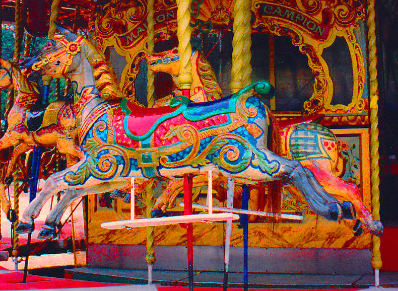 Carousel Horse - blue Photograph by Lynne Albright - Pixels