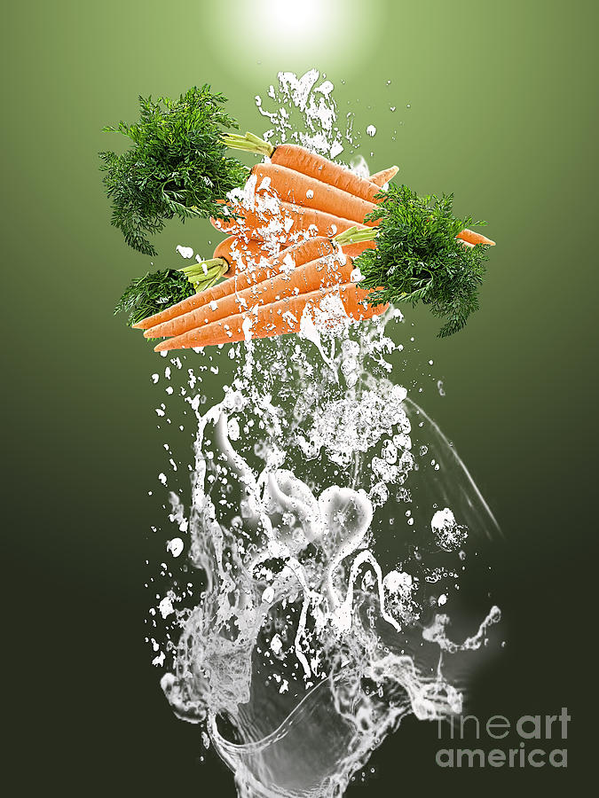 Vegetable Mixed Media - Carrot Splash #1 by Marvin Blaine