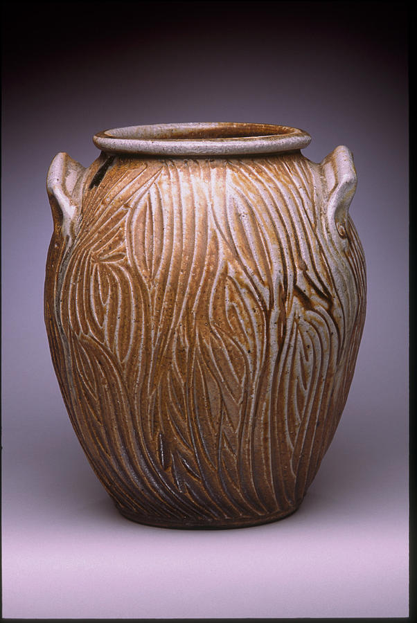 Carved Jar #1 Ceramic Art by Stephen Hawks